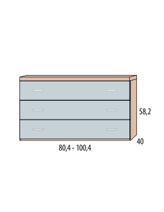 Cómoda juvenil tres cajones... 2
