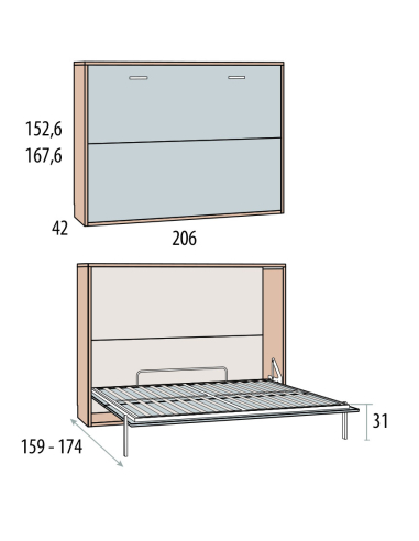 Cama abatible horizontal Basic fondo...