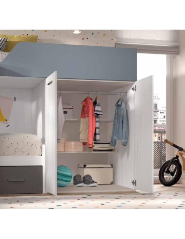 Cama litera block Basic con nido,... Cama litera block Basic con nido,...