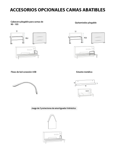 Cama abatible horizontal Basic fondo...