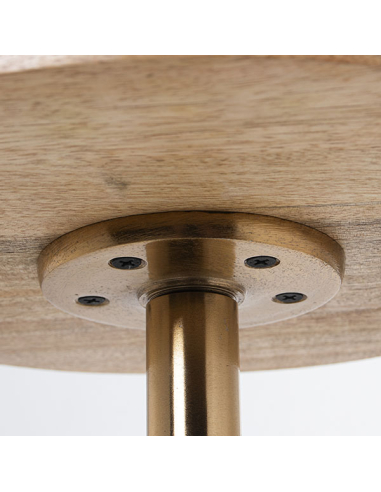 Mesa auxiliar madera y metal dorado