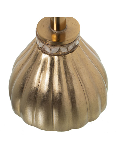 Mesa auxiliar madera y metal dorado