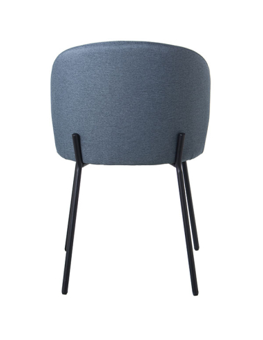 Set 4 sillas de comedor en tela azul...