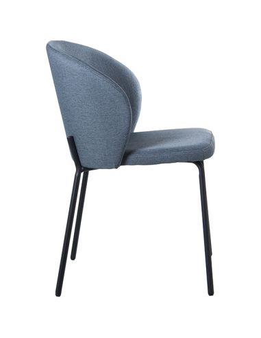 Set 4 sillas de comedor en tela azul...