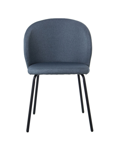 Set 4 sillas de comedor en tela azul...