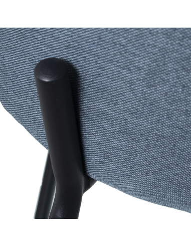 Set 4 sillas de comedor en tela azul...