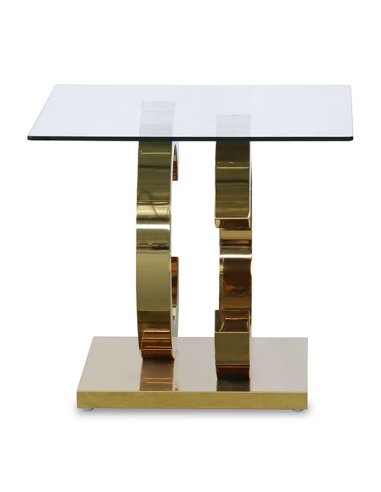 Mesa de rincón cristal con base de...