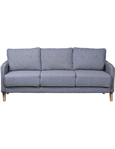 Sofá 3 plazas poliéster gris con...