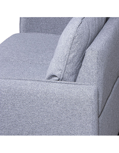 Sofá 3 plazas poliéster gris con...