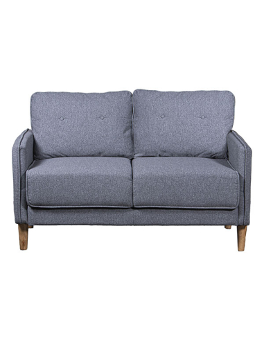 Sofá 2 plazas poliéster gris con...