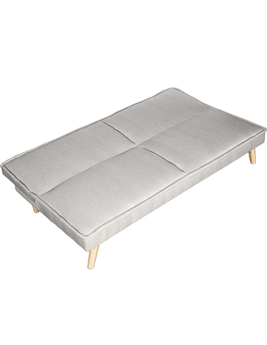 Sofá cama 3 plazas poliéster gris con...