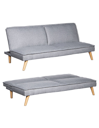 Sofá cama 3 plazas poliéster beige...