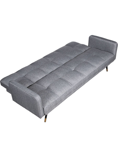 Sofá cama 3 plazas poliéster gris con...
