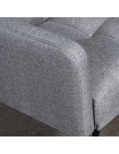 Sofá cama 3 plazas poliéster gris con...