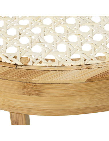 Set 2 mesas auxiliares ratán y bambú