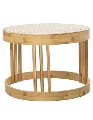 Set 2 mesas auxiliares ratán y bambú