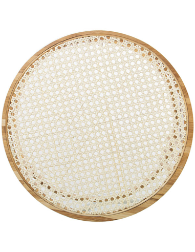 Set 2 mesas auxiliares ratán y bambú