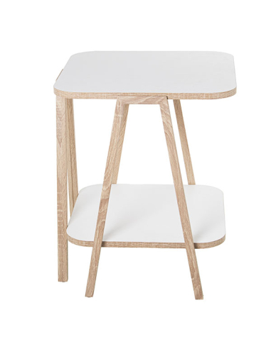 Mesa auxiliar madera blanca con patas...