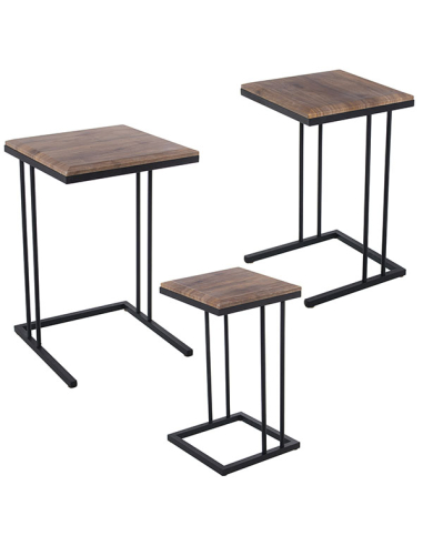 Set 3 mesas auxiliares patas negras...