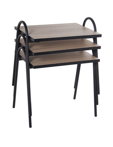 Set 3 mesas auxiliares patas negras...