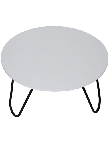 Mesa de centro madera blanca y patas...