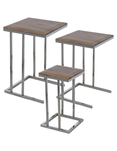 Set 3 mesas auxiliares de madera...