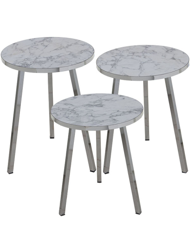 Set 3 mesas auxiliares madera efecto...