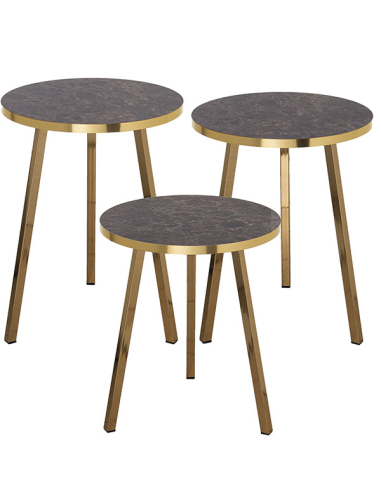 Set 3 mesas auxiliares madera efecto...