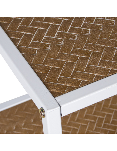 Consola recibidor de metal blanco y...