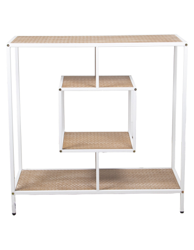 Consola recibidor de metal blanco y...