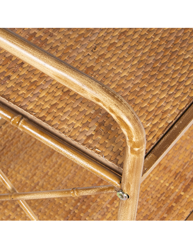 Estantería 3 niveles de metal y paja...