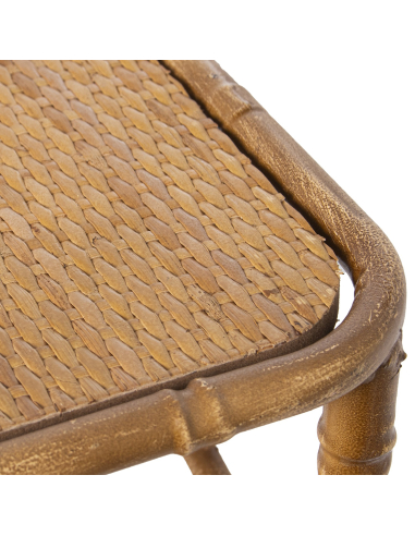 Estantería 3 niveles de metal y paja...