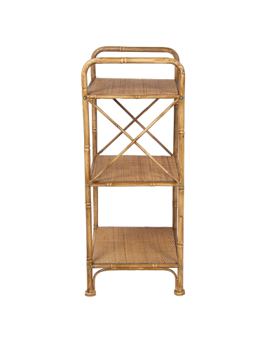 Estantería 3 niveles de metal y paja...