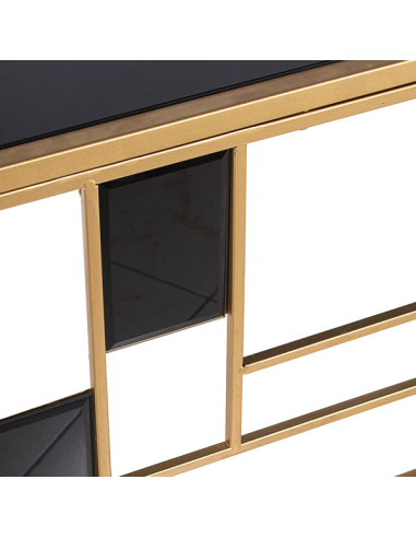 Consola recibidor metal dorado y...