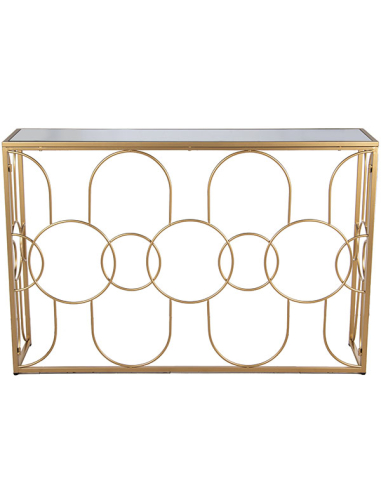 Consola recibidor metal dorado y...