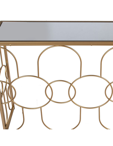 Consola recibidor metal dorado y...