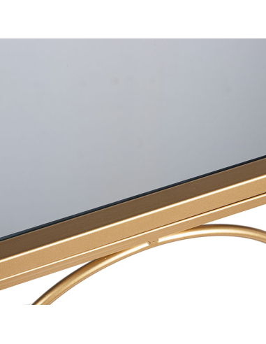 Consola recibidor metal dorado y...