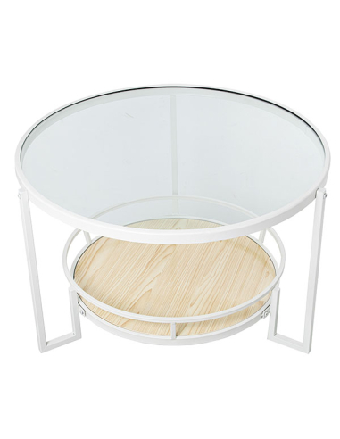 Mesa de centro en metal blanco y...