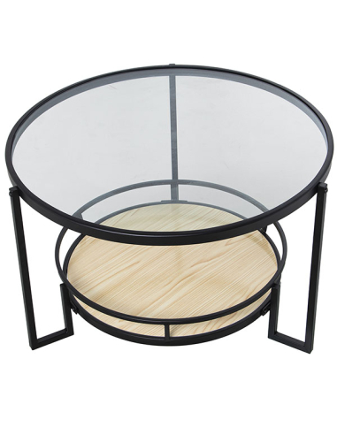 Mesa de centro en metal negro y...