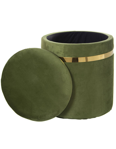 Set 2 pufs almacenaje terciopelo verde