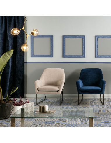 Sillón terciopelo beige SL-894 patas... Sillón terciopelo beige SL-894 patas...