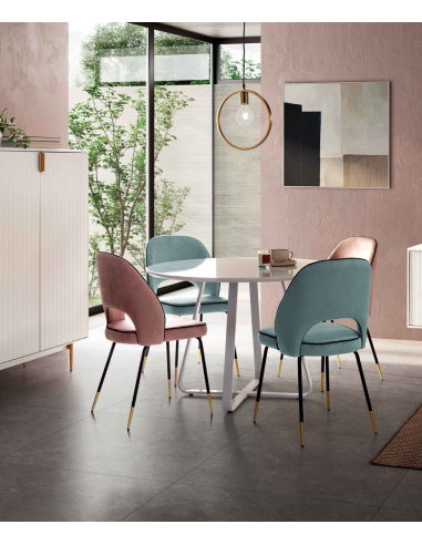 Mesa de Comedor redonda lacada blanco...