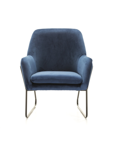 Sillón terciopelo azul SL-894 patas...