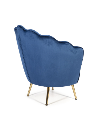 Sillón terciopelo azul SL-971 flor