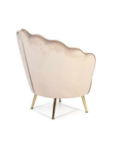 Sillón terciopelo beige SL-971 flor