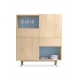 Vitrina Zoe con dos puertas macizas patas despuntadas 120 cm Vitrina Zoe con dos puertas macizas patas despuntadas 120 cm