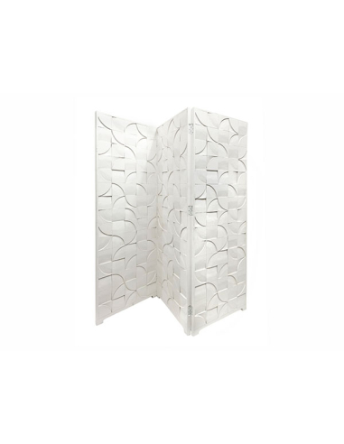 Biombo separador tallado Blanco