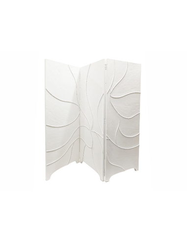 Biombo separador líneas onduladas Blanco