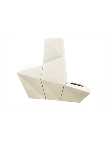 Jarrón triple blanco líneas geométricas Jarrón triple blanco líneas geométricas