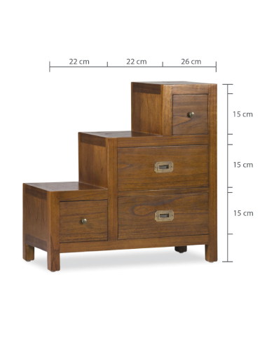 Mesita escalera Star derecha 4 cajones